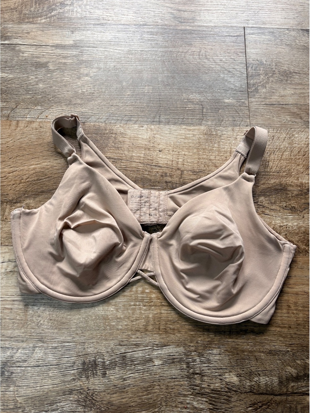 Curvation Nude Beige Underwire Bra Size 40D Comfortable Supportive Full Coverage